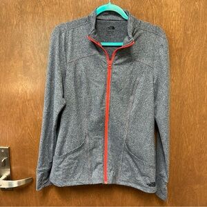 The North Face lightweight full zip jacket - women’s L - Heather grey and pink